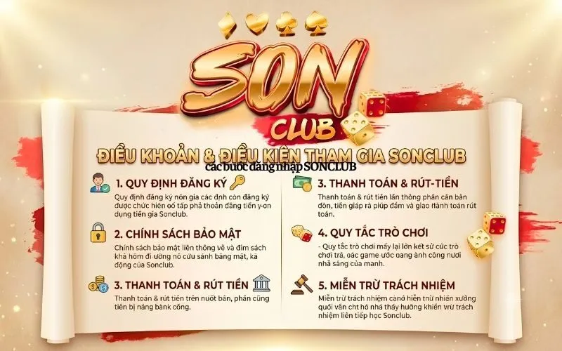 các bước đăng nhập SONCLUB