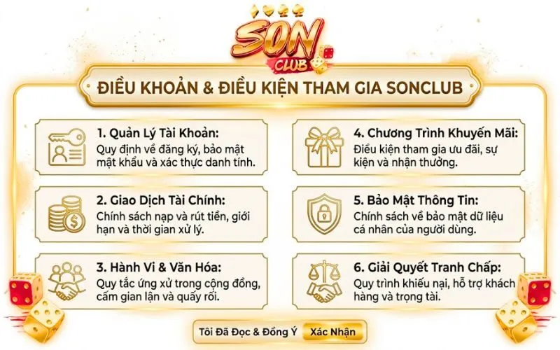 Điều Khoản & Điều Kiện Tham Gia SONCLUB